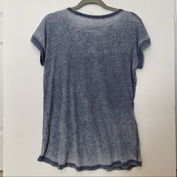 Soft Surroundings Blue Floral Embroidered T-Shirt - Picture 6 of 7